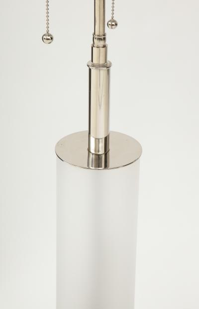  Laurel Lamp Company Pair of Frosted Glass and Chrome Lamps by Laurel