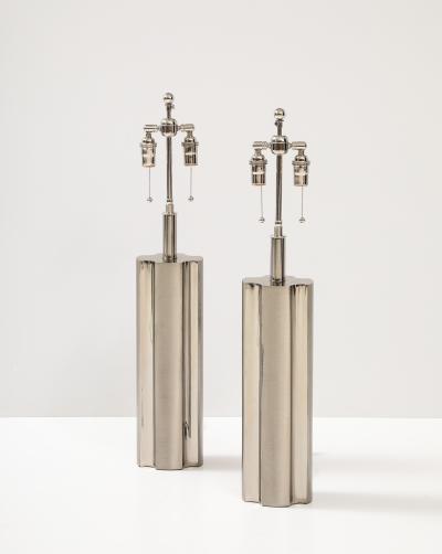 Laurel Lamp Company Pair of Modernist Polished Chrome lamps by Laurel Lamp Company