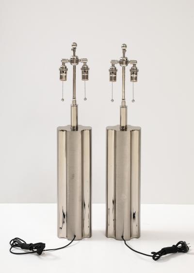  Laurel Lamp Company Pair of Modernist Polished Chrome lamps by Laurel Lamp Company