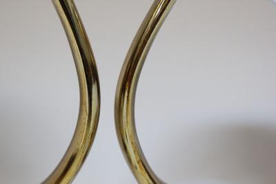  Laurel Lamp Company Pair of Sculptural Adjustable Metal and Brass Finish Table Lamps by Laurel