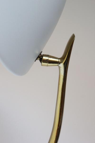  Laurel Lamp Company Pair of Sculptural Adjustable Metal and Brass Finish Table Lamps by Laurel