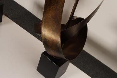  Laurel Lamp Company Pair of Vintage Brutalist Steel Ribbon Table Lamps by Richard Barr For Laurel