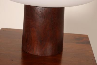  Laurel Lamp Company Vintage Mushroom Table Lamp with Frosted Glass Shade and Walnut Base by Laurel