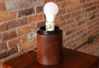  Laurel Lamp Company Vintage Mushroom Table Lamp with Frosted Glass Shade and Walnut Base by Laurel