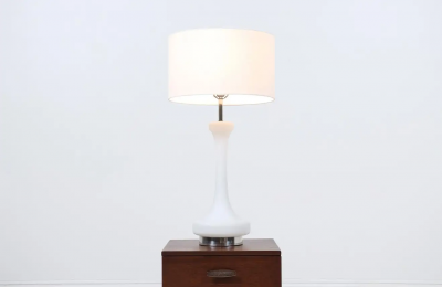  Laurel Light Co Mid Century Modern Frosted Glass Table Lamp by Laurel