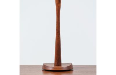  Laurel Light Co Mid Century Modern Walnut Brass Accent Table Lamp by Laurel