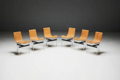  Laverne International Dining Set with T Chairs by Katavolos Kelley Littell and Tulip Dining Table