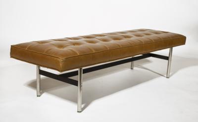  Laverne International Laverne International Bench in Box Tufted Camel Leather NYC Series 1960s