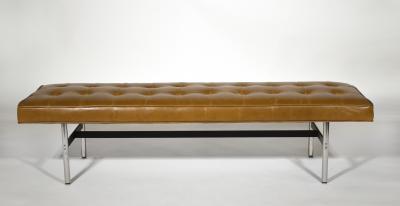 Laverne International Laverne International Bench in Box Tufted Camel Leather NYC Series 1960s