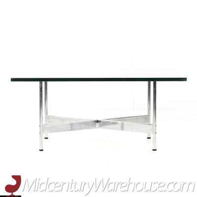  Laverne International Laverne International Mid Century Chrome and Glass Coffee Table