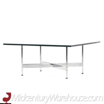  Laverne International Laverne International Mid Century Chrome and Glass Coffee Table