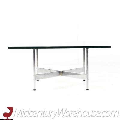  Laverne International Laverne International Mid Century Chrome and Glass Coffee Table