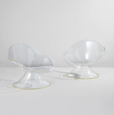  Laverne International Pair Daffodil Lounge Chairs by Erwin Estelle Laverne