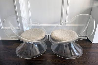  Laverne International Pair Daffodil Lounge Chairs by Erwin Estelle Laverne