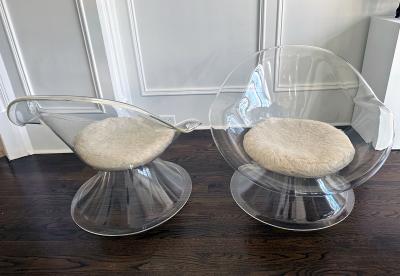 Laverne International Pair Daffodil Lounge Chairs by Erwin Estelle Laverne