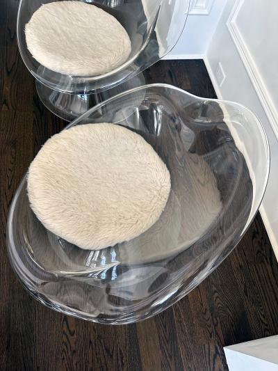  Laverne International Pair Daffodil Lounge Chairs by Erwin Estelle Laverne