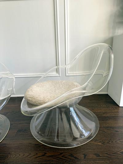  Laverne International Pair Daffodil Lounge Chairs by Erwin Estelle Laverne