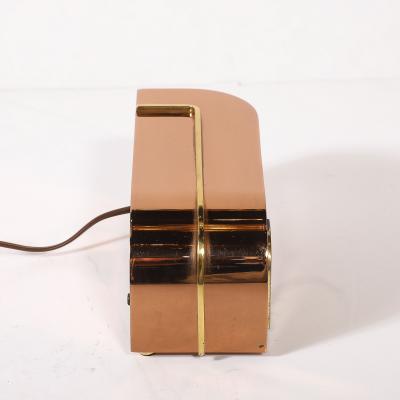  Lawson Time Inc Art Deco Lawson Model P 40 Zephyr Streamlined Copper Brass Electric Clock