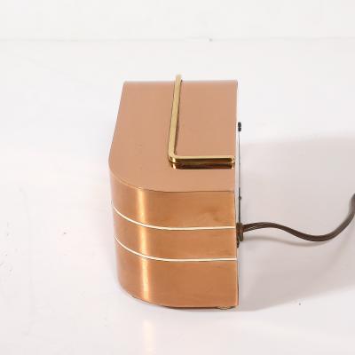  Lawson Time Inc Art Deco Lawson Model P 40 Zephyr Streamlined Copper Brass Electric Clock