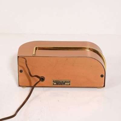  Lawson Time Inc Art Deco Lawson Model P 40 Zephyr Streamlined Copper Brass Electric Clock