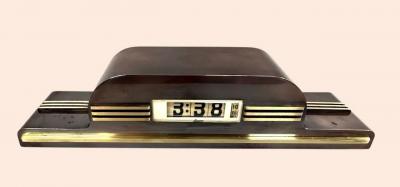  Lawson Time Inc Lawson Model P40 New Yorker Art Deco Electric Flip Clock