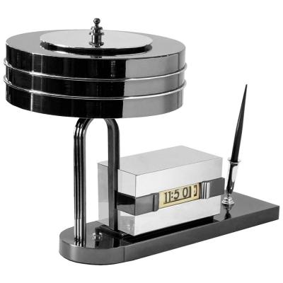  Lawson Time Inc Rare Early Art Deco Lawson Clock Lamp Combo