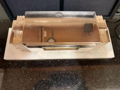  Lawson Time Inc Rare Lawson Model 975 Silver Lucite Onyx Clock