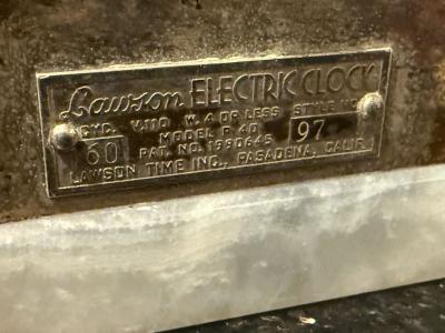  Lawson Time Inc Rare Lawson Model 975 Silver Lucite Onyx Clock