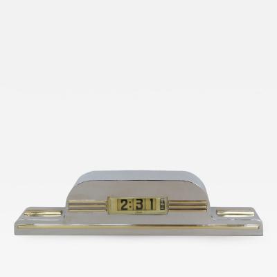  Lawson Time Inc Streamline Modern Clock by Lawson in Nickel And Brass