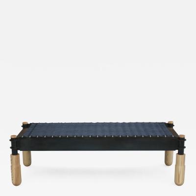  Laylo Studio BASSO Ash Leather and Steel bench by Laylo Studio