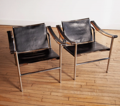  Le Corbusier Early Pair of Basculant Chairs By Le Corbusier 1950s