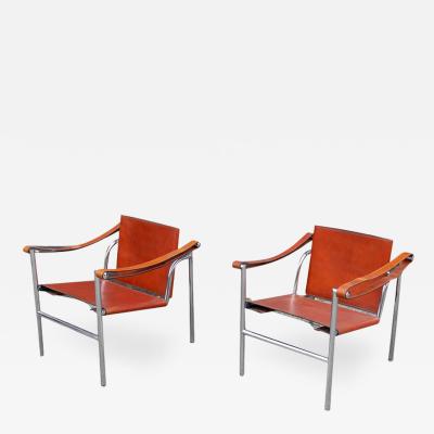  Le Corbusier Jeanneret Perriand LC2 chairs by Le Corbusier Pierre Jeanneret Charlotte Perriand Vintage Cassina