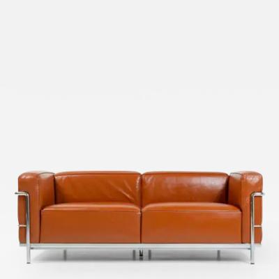  Le Corbusier Jeanneret Perriand LC3 Grand Modele Sofa by Le Corbusier Cassina in Original Tobacco Leather