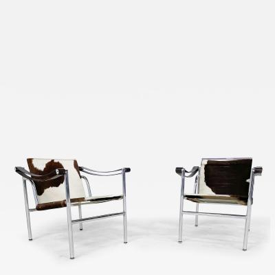  Le Corbusier Jeanneret Perriand Pair of LC1 Le Corbusier Armchairs