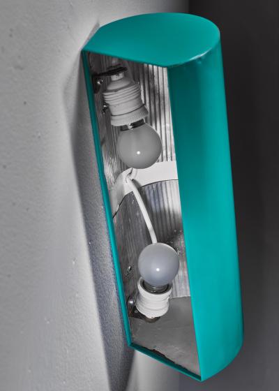  Le Corbusier Le Corbusier Green Metal Wall Lamp from Briey circa 1960