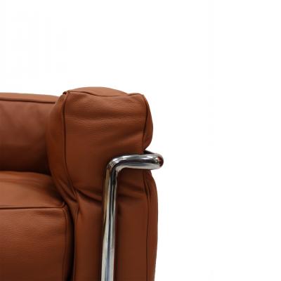  Le Corbusier Modernist Le Corbusier LC2 Model For Cassina Brown Leather Italian Armchair 1980