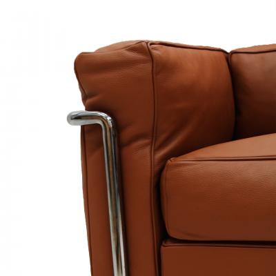  Le Corbusier Modernist Le Corbusier LC2 Model For Cassina Brown Leather Italian Armchair 1980