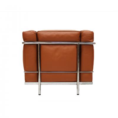  Le Corbusier Modernist Le Corbusier LC2 Model For Cassina Brown Leather Italian Armchair 1980