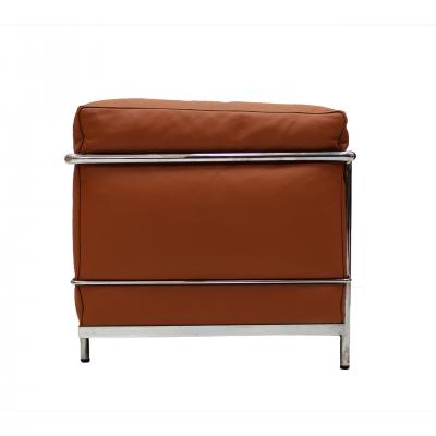  Le Corbusier Modernist Le Corbusier LC2 Model For Cassina Brown Leather Italian Armchair 1980