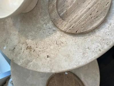  Le Lampade 47 Travertine Dining Table by Le Lampade NY