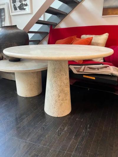  Le Lampade 47 Travertine Dining Table by Le Lampade NY