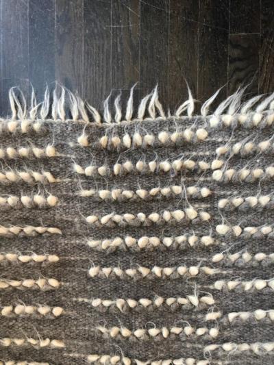 Le Lampade Bagnoli Grey White Wool Runner by Le Lampade