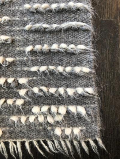 Le Lampade Bagnoli Grey White Wool Runner by Le Lampade