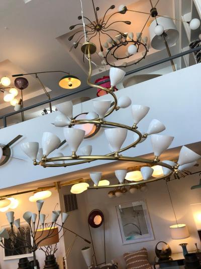  Le Lampade Brass Spiral Chandelier by Le Lampade