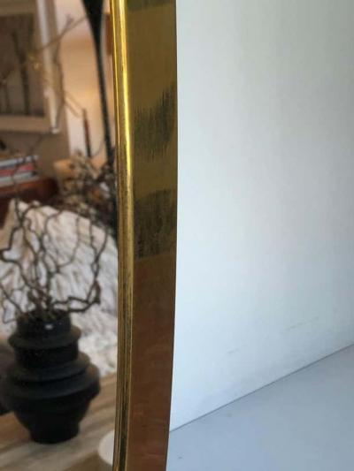  Le Lampade Custom Italian Brass Mirror by Le Lampade