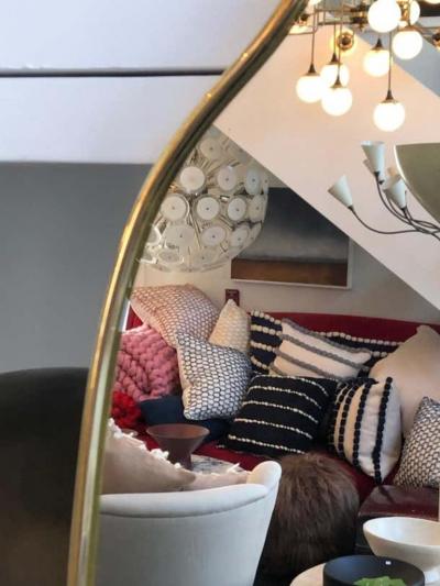  Le Lampade Custom Italian Brass Mirror by Le Lampade