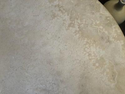 Le Lampade Custom Round Roman Travertine Coffee Table by Le Lampade