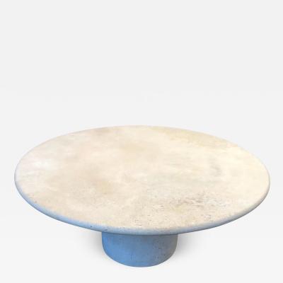  Le Lampade Custom Round Roman Travertine Coffee Table by Le Lampade