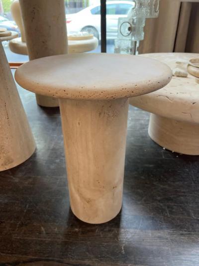  Le Lampade Custom Round Roman Travertine Coffee Table by Le Lampade