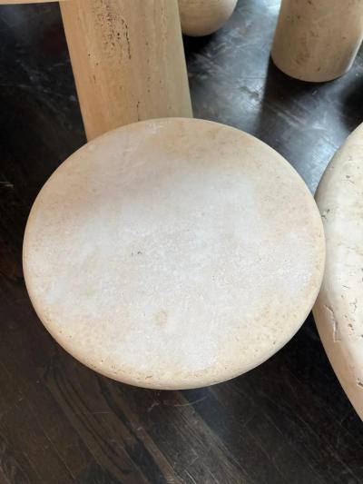  Le Lampade Custom Round Roman Travertine Coffee Table by Le Lampade